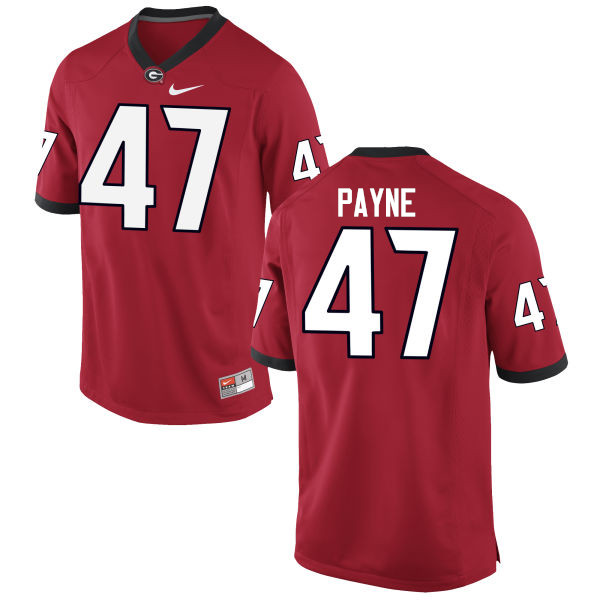 Georgia Bulldogs #47 Christian Payne College Football Jerseys-Red